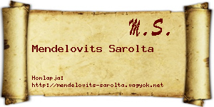 Mendelovits Sarolta névjegykártya